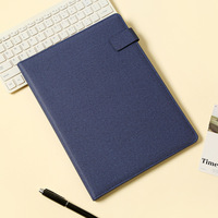 Personalizado A4 Horizontal paisaje de cuero lienzo grande de negocios hombres mujeres Cartera de cuero bolsa con Bloc de notas