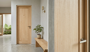 Porte en bois massif Sengon, légère, durable, écologique, porte intérieure, finition lisse, taille personnalisée, cadre robuste, abordable - Product Image 6