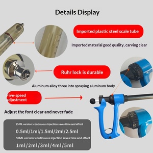 Jeringa Veterinaria Semiautomática de Brazo Largo con Varilla de Extensión Continua, Dispositivo de Inyección Extendido, Pistola de Inyección de Vacunas para Cerdos y Vacas - Product Image 3