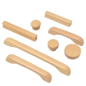 T-Shaped Solid Wood Furniture Handles Natural Color Japanese Style Wardrobe <b>Drawer</b> Cabinet Door Knobs Durable 64mm 96mm 128mm - Product Image 5