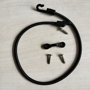 Juego de cuerdas elásticas para kayak, 45 cm, gancho de acero inoxidable negro con tornillos para un fijado seguro - Product Image 1