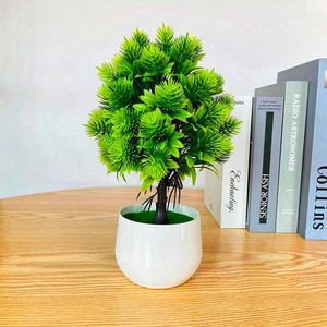 Plante artificielle Qi Xing Bonsaï 28 cm, verdure en plastique, plante en pot décorative d'intérieur - Product Image 1