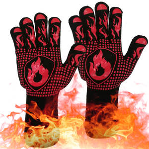 <span class=keywords><strong>Gants</strong></span> <span class=keywords><strong>de</strong></span> four BBQ résistants à la chaleur extrême avec logo personnalisé 932F ignifuges pour la cuisson et la cuisine OEM Handschuh - Product Image 2