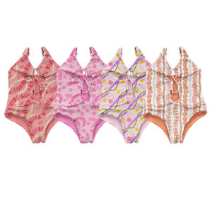 Costume da Bagno per Bambina Stile Hawaii con Motivi Floreali Senza Maniche Traspirante Intero per Bambine - Product Image 1