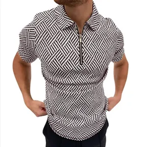 ジッパー付きカラーシャツカスタムブランド速乾性ゴルフプラスサイズメンズポロシャツ