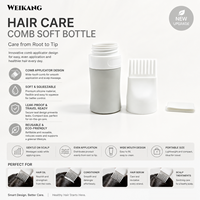 Bouteille cosmétique portable en silicone personnalisée de 60 ml, bouteille de voyage compressible pour le lavage du visage avec brosse en silicone intégrée pour la crème solaire