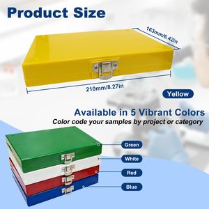 Medical Microscope <b>Slide</b> Storage Box 100-Place <b>Plastic</b> Holder with Cork Lining for 25mm 75mm Microslides PC - Product Image 2