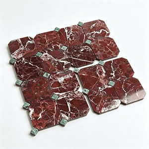 Carrelage en mosaïque de marbre Rosa Levanto 12x12, poli, contemporain, pour sol, imperméable, pierre de calcite - Product Image 6