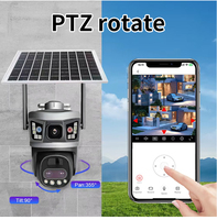 Cámara de Seguridad Exterior IP con Zoom Digital 10X, Audio, PTZ, Tres Lentes, Gran Angular, Sensor CMOS, Visión Nocturna, Panel Solar, Tarjeta de Memoria