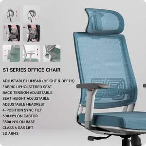 ヘビーデューティーエグゼクティブオフィスチェア 200kg耐荷重 調節可能なメッシュ ガススプリング回転式 ステンレススチールベース 業務用グレード - Product Image 3