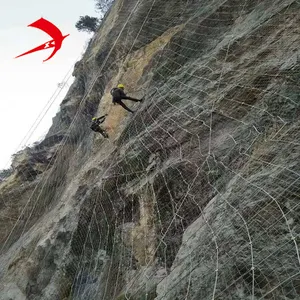 Jala Tali Kawat Jala Kawat Langsung Pabrik Cina/Jaring Perlindungan Kemiringan Rockfall Gunung Yang Indah