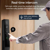 Serrure de porte intelligente extérieure blanche Euro Mortise 6072 avec reconnaissance de la veine palmaire, caméra WiFi Tuya, pour porte en aluminium à rupture de pont thermique