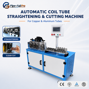 Redresseur et coupeur automatique de tubes en cuivre avec alimentation par bobine pour ligne de fabrication de tubes de réfrigération et de CVC - Product Image 1