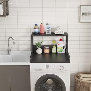 Base de Bambú Antideslizante para Lavadora con Borde Curvo, Multifuncional, Ahorra Espacio, para Lavandería - Product Image 2