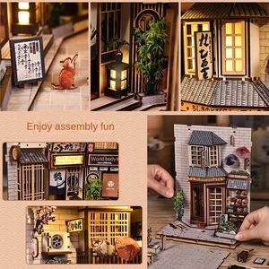 Fábrica OEM 3D casa en miniatura de madera Diy el callejón donde los gatos se quedan cuerda creativa decoración del hogar sujetalibros regalos para niños - Product Image 5