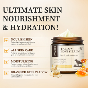 Crema Corporal y Facial de Sebo y Miel Orgánica, Hidratante y Calmante para Piel Seca, 120g, Cuidado Corporal, Blanqueamiento de la Piel, Crema de Sebo y Miel MOOYAM - Product Image 3