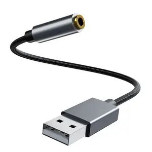 USB A to 3.5mm Headphone Adapter 2 in 1 TYPE A MALE to Aux FEMALE audio cable USB SOUND CARD for earphone