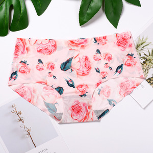 <span class=keywords><strong>Tanga</strong></span> de una pieza de seda de hielo ultrafino con flores americanas europeas de talla grande invisible de tiro bajo para niñas regordetas - Product Image 3