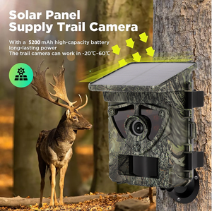 Wifi App Contrôle Infrarouge Vision Nocturne PIR Détection <span class=keywords><strong>De</strong></span> Mouvement Étanche Sauvage Piste <span class=keywords><strong>Chasse</strong></span> Caméra 940nm Sans Lueur Panneau Solaire - Product Image 3