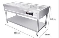 Serveur de Buffet alimentaire électrique Commercial, chauffe-vaisselle, couvercle en verre, Solutions de stockage, Table vapeur de qualité supérieure