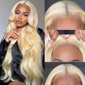 Meilleure vente transfrontalière Perruque dentelle dorée pour le corps avec cheveux longs en stock d'usine - Product Image 2