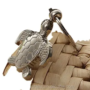 3D Silver Sea Turtle Keyring Metal Key Chain
