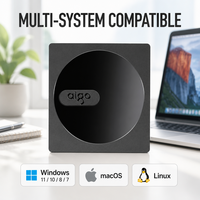 Lecteur de CD/DVD externe Aigo G100 USB 2.0 Type-C ultra-plat, graveur DVD-RW pour ordinateur portable et PC, livraison rapide, faible MOQ