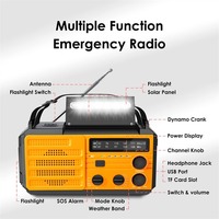 OEM al por mayor manivela solar personalizada NOAA Weather Radio portátil Camping linterna con generador SOS para acampar al aire libre