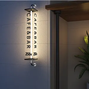 Sinal de caixa de luz de publicidade dupla face, caixa de luz de letras acrílico iluminado frontal de loja LED