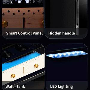 صندوق سيجار متعدد المناطق من جوسو، خزانة تخزين من خشب الأرز، مبرد نبيذ، خزانة لـ 70 زجاجة، قبو للحفاظ على الرطوبة، يتسع لـ 1000-1500 سيجار - Product Image 5