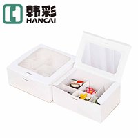 Boîte d'emballage de tranche de gâteau de boîte de gâteau de papier de catégorie comestible avec la poignée de fenêtre