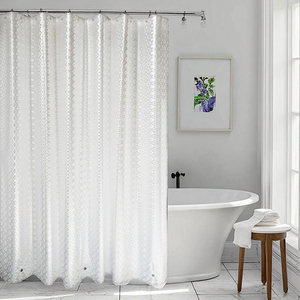 Porte-serviettes <span class=keywords><strong>de</strong></span> douche 3D Fleur <span class=keywords><strong>de</strong></span> Prunier en PEVA Premium, Écologique, Durable, Épaissi, Anti-rouille, avec Œillets et 3 Aimants Lestés - Product Image 1