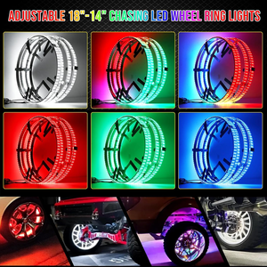 Anneaux lumineux RGB+Blanc à 2 rangées, éclairage de jante RGBW pour camion, feux de jante <span class=keywords><strong>LED</strong></span> à couleurs changeantes adaptés aux camions, pick-up, voitures, SUV, tout-terrain - Product Image 4