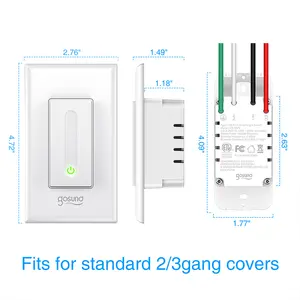 US มาตรฐาน Alexa Wireless Voice Control WiFi Smart In-Wall Light Dimmer Switch