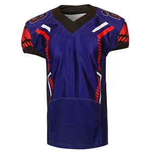 เสื้อฟุตบอลอเมริกันผ้าโพลีเอสเตอร์ 100% ผลิตในอเมริกา ราคาสมเหตุสมผล สินค้ามาใหม่ รับผลิตเสื้อฟุตบอลอเมริกันแบบ OEM - Product Image 1