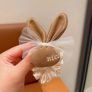 Milk Coffee Color Kids Hair Ties Cute Rabbit <b>Bow</b> Flower Elastic Hair Ropes Soft No Hurt Ponytail <b>Holders</b> Girls Hair Accessories - Product Image 6