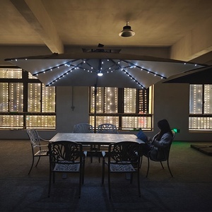 Gran oferta impermeable Anti-UV LED sombrilla romana diseño minimalista paraguas de aluminio para Hotel <span class=keywords><strong>Patio</strong></span> muebles de exterior <span class=keywords><strong>Patio</strong></span> - Product Image 1