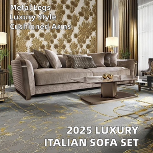 Italian Luxury High Quality Living Room <strong>Sofas</strong> Modern Gold <strong>Stainless</strong> <strong>Steel</strong> Metal Counterweight Square Rectangular Velour - Product Image 2
