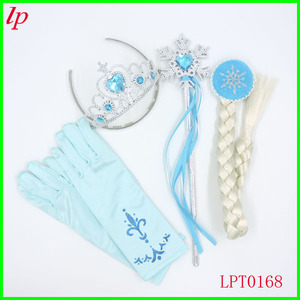 Frozen Elsa Princess Crown <b>Magic</b> Wand Braided Gloves <b>Set</b> For Girls LPT0140 - Product Image 2