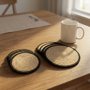 Custom 8-Piece Luxury Braided Jute <b>Round</b> <b>Placemats</b> Non-Slip Washable Eco-Friendly Home Dining Decor - Product Image 5