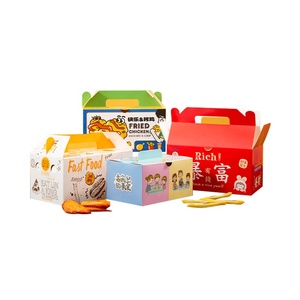 In ấn đưa ra hộp đựng thực phẩm cấp thực phẩm không thấm mỡ Takeaway hộp giấy biểu tượng tùy chỉnh các tông màu trắng chiên gà hộp - Product Image 2