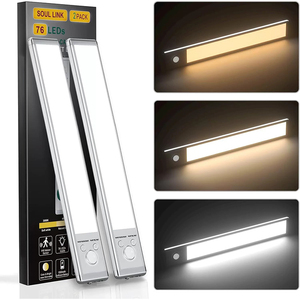 Lumière LED sous l'armoire à détecteur de mouvement PIR à induction avec abat-jour en aluminium pour la maison, vitrine intérieure, salle de bain, chambre à coucher, cuisine, placard - Product Image 3