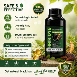 Champú de Coloración Permanente Personalizable 3 en 1 a Base de Hierbas Sin Amoníaco 500ml Uso Doméstico Profesional de Salón Cubre Canas - Product Image 2