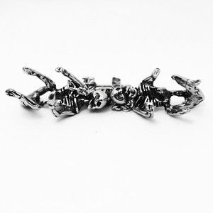 Pendientes de esqueleto con cadena de acero inoxidable 316 de Yunnique, estilo punk, para accesorios de joyería para la oreja. - Product Image 3