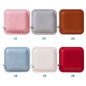 Ruban à mesurer miniature en gros 1,5 m, cadeau promotionnel, en cuir PU, carré, personnalisé avec logo sur mesure - Product Image 2