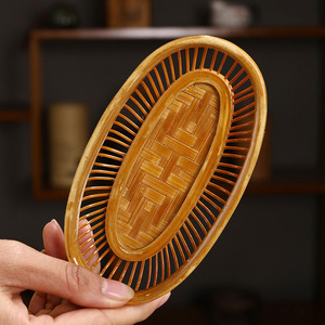 Bamboo Woven <b>Tea</b> <b>Tray</b> Oval Shape Storage Basket For <b>Tea</b> Ceremony Zen Style - Product Image 1