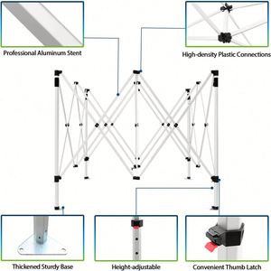 Tente de réception personnalisée 10x10, portable, pliable, imperméable, pour événements extérieurs, style cadre, avec couverture Oxford - Product Image 4
