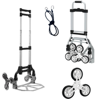 Chariot de transport portable pour le camping en plein air, outil de montée des escaliers, chariot pliable télescopique pour les courses, avec roues en cristal
