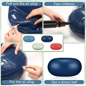 Chaises de yoga gonflables flexibles pour la salle de classe, pompe, ballon d'exercice en PVC en forme de donut, entraînement d'équilibre et de stabilité, maison, bureau, salle de sport, entraînement - Product Image 4