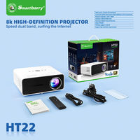 Meilleur projecteur intelligent Android 9.0 LCD 4K HT22, 120 lumens, projection 10 m, 8 Go de ROM pour la maison